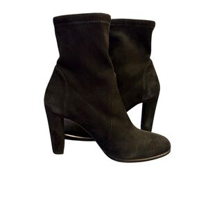 Stuart Weitzman Black Suede Ankle Booties sz 9